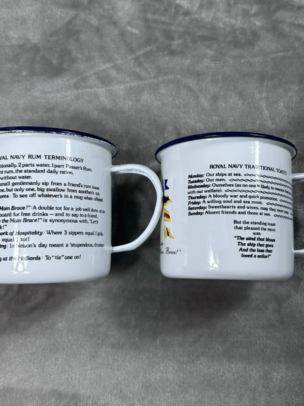 Pusser's Rum British Navy British Virgin Island Enamel Metal Tin Cups Military